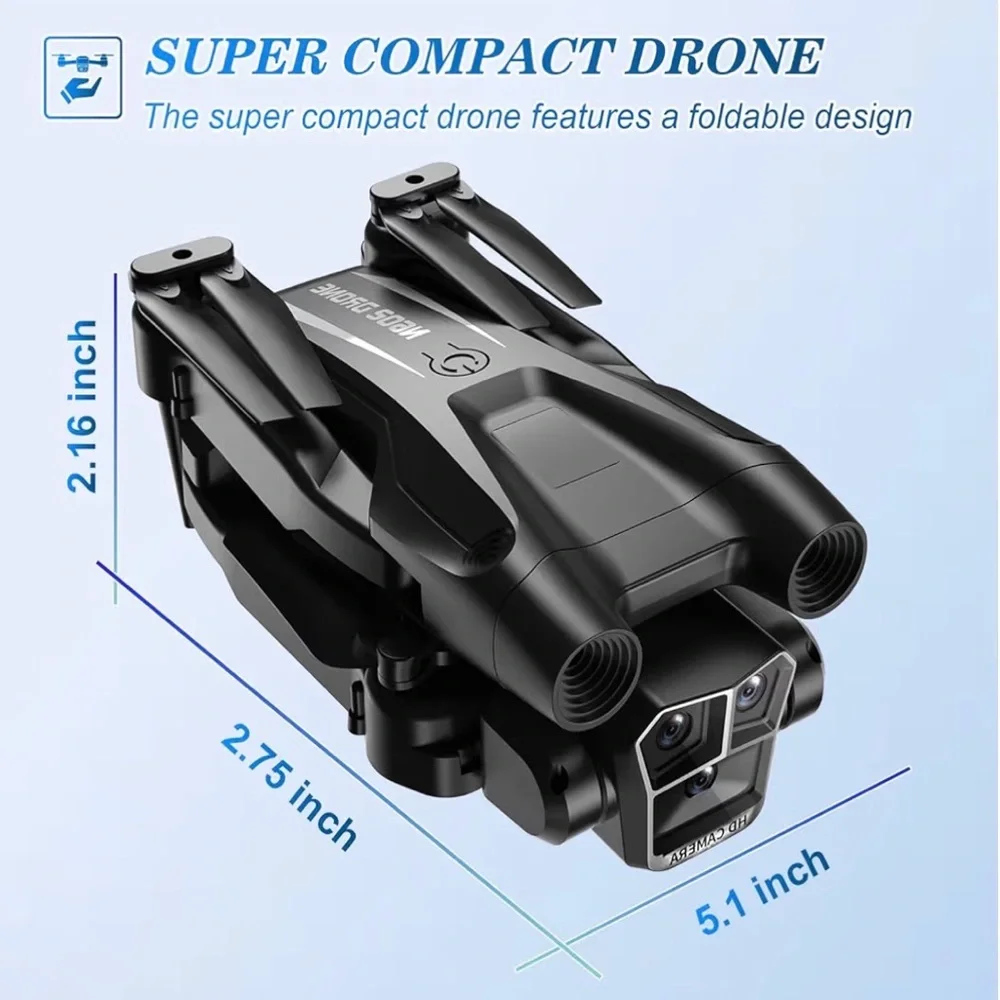 Foldable Black Drone with Camera